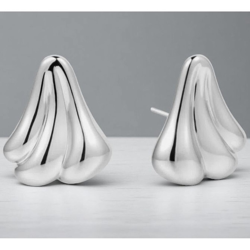 RUMORED Silver Tone “Angel Of Mine” Stud Earrings- Statement Studs- Velvet Pouch